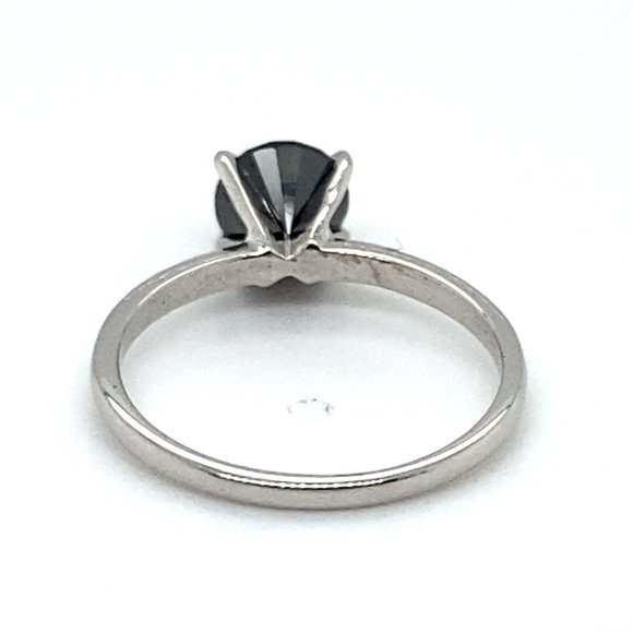Black Diamond 1.33ct Solid 14K White Gold Ring - Picture 5 of 6